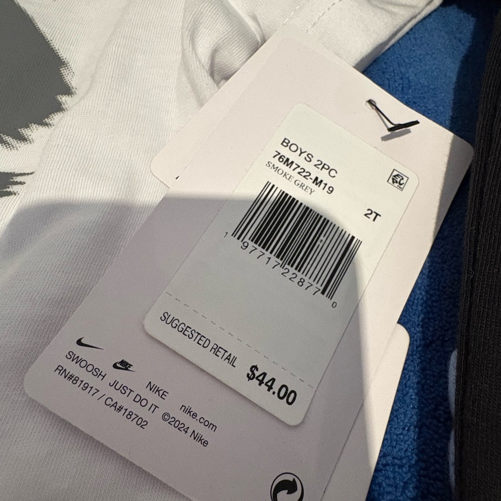 Bundle - Nike Kids Graphic Tee and Shorts Sets — White, Black, Gray & Light Blue - Picture 10 of 10